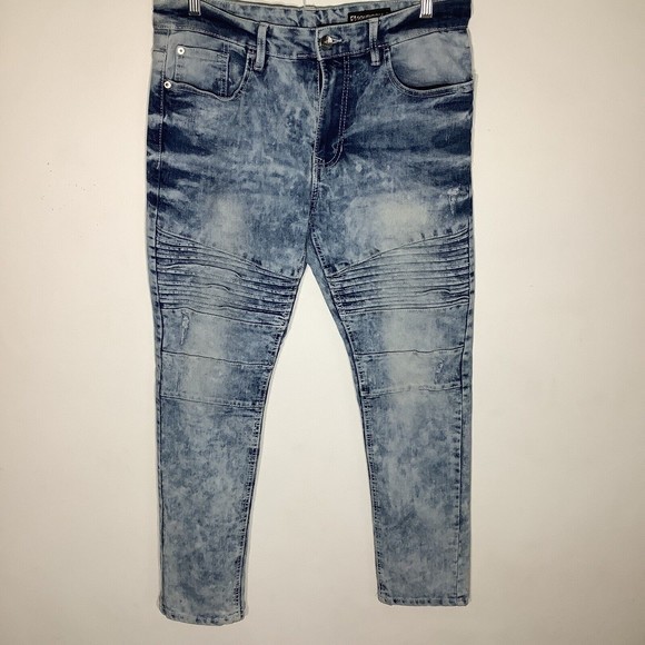 SouthPole Mens Skinny Acid Wash Distressed Jeans Size‎ 34 x 32 - Picture 2 of 7
